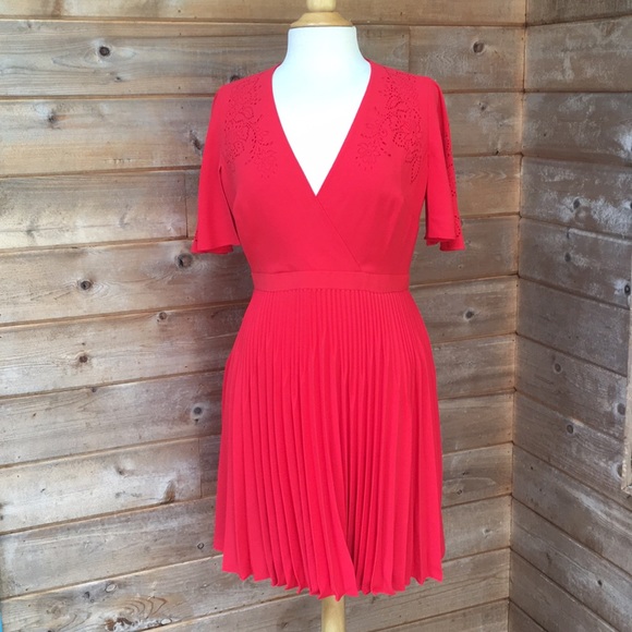 karen millen red asymmetric dress